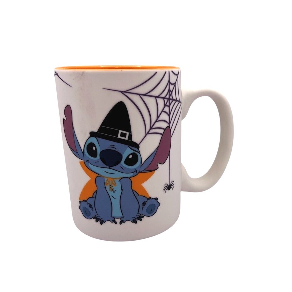 Halloween Disney Stitch Spider Coffee Cup White Orange Blue Purple TikTok Trend